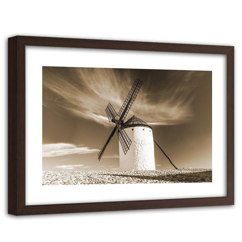 Glezna brūnā rāmī - Windmill 1  Home Trends DECO