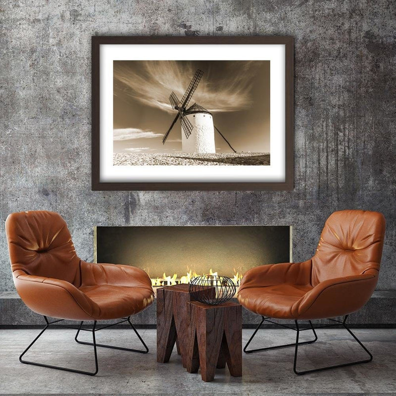 Glezna brūnā rāmī - Windmill 1  Home Trends DECO