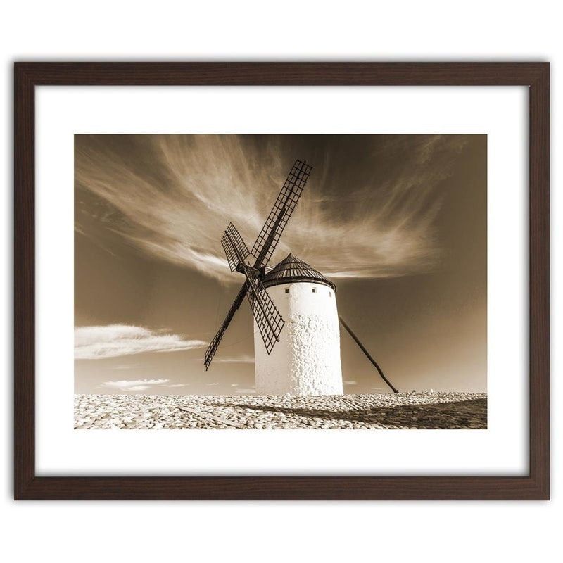 Glezna brūnā rāmī - Windmill 1  Home Trends DECO