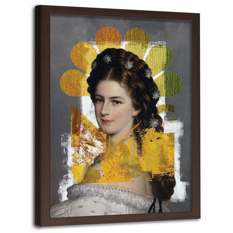 Glezna brūnā rāmī - Woman Portrait  Home Trends DECO