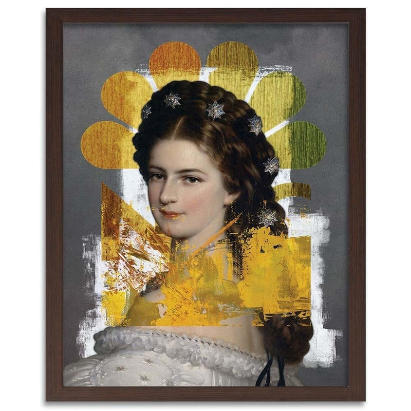 Glezna brūnā rāmī - Woman Portrait  Home Trends DECO