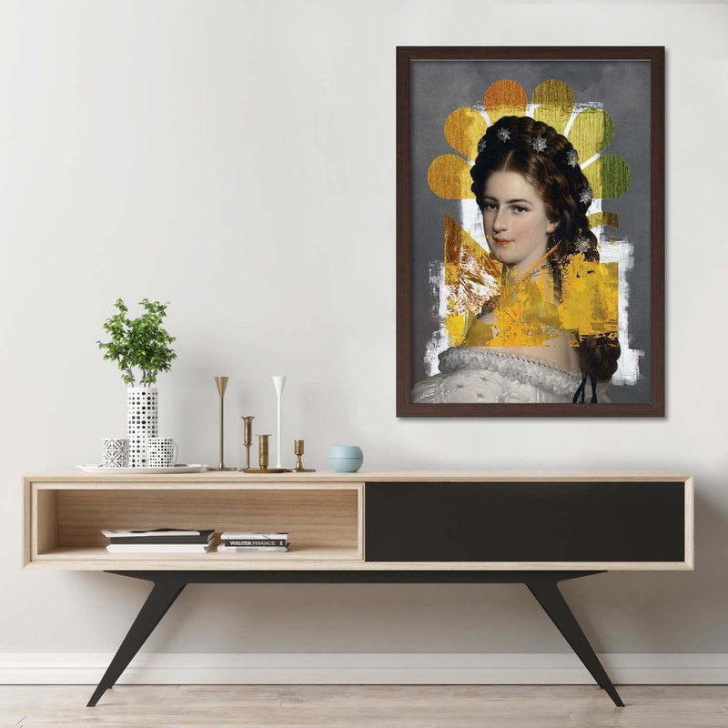 Glezna brūnā rāmī - Woman Portrait  Home Trends DECO