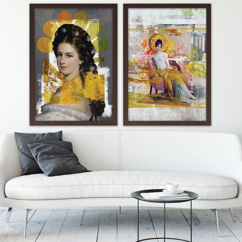 Glezna brūnā rāmī - Woman Portrait  Home Trends DECO