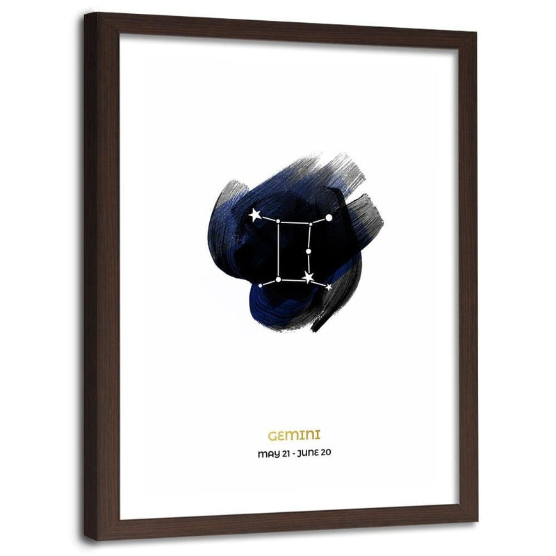 Glezna brūnā rāmī - Zodiac Sign Gemini  Home Trends DECO