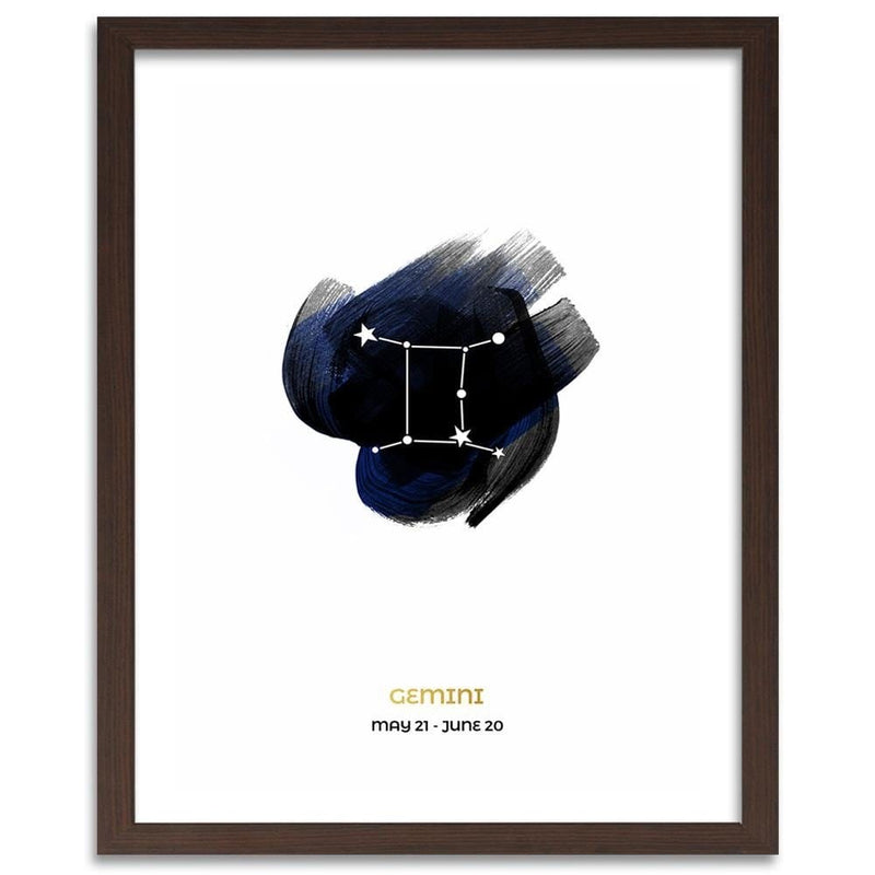 Glezna brūnā rāmī - Zodiac Sign Gemini  Home Trends DECO