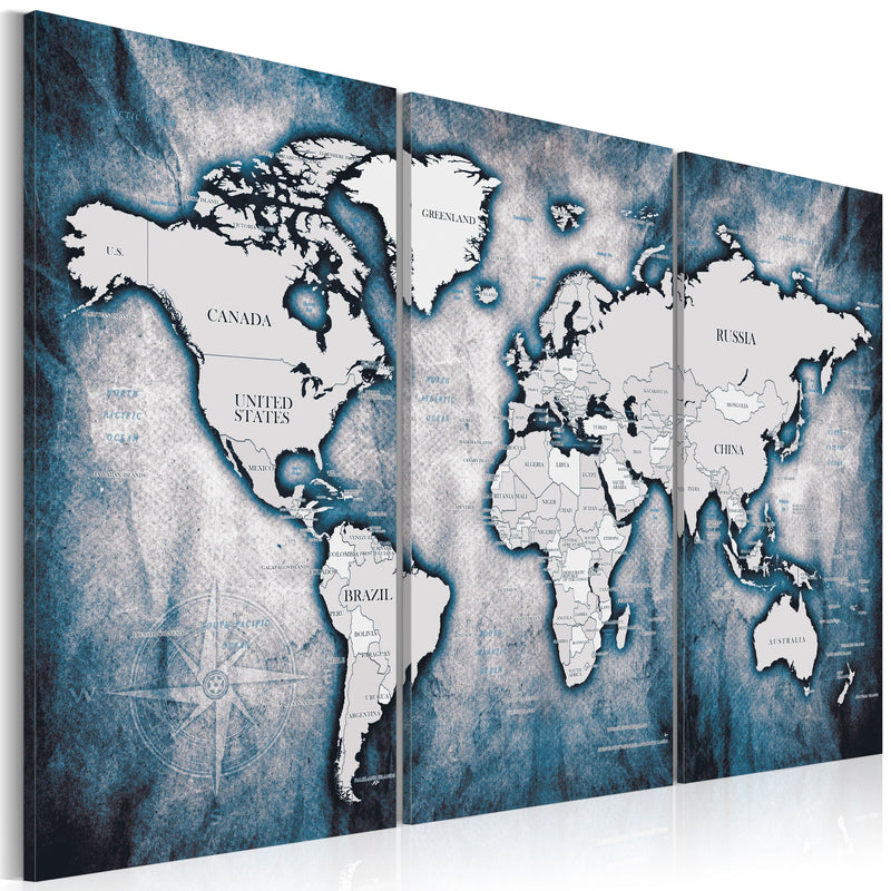 Glezna - World Map_ Ink Triptych Home Trends